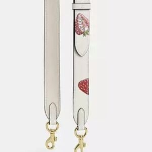 NWT Coach Reversible Strap Strawberry Print / White